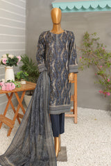 HZ Premium Unstitched 3 Piece Digital Printed Khaddar Vol-02 Suit-PKP-48