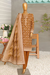 HZ Premium Unstitched 3 Piece Digital Printed Khaddar Vol-02 Suit-PKP-52