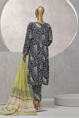 Florence Wintry By HZ Stitched 3 Piece Printed Linen Suit-PLC-902