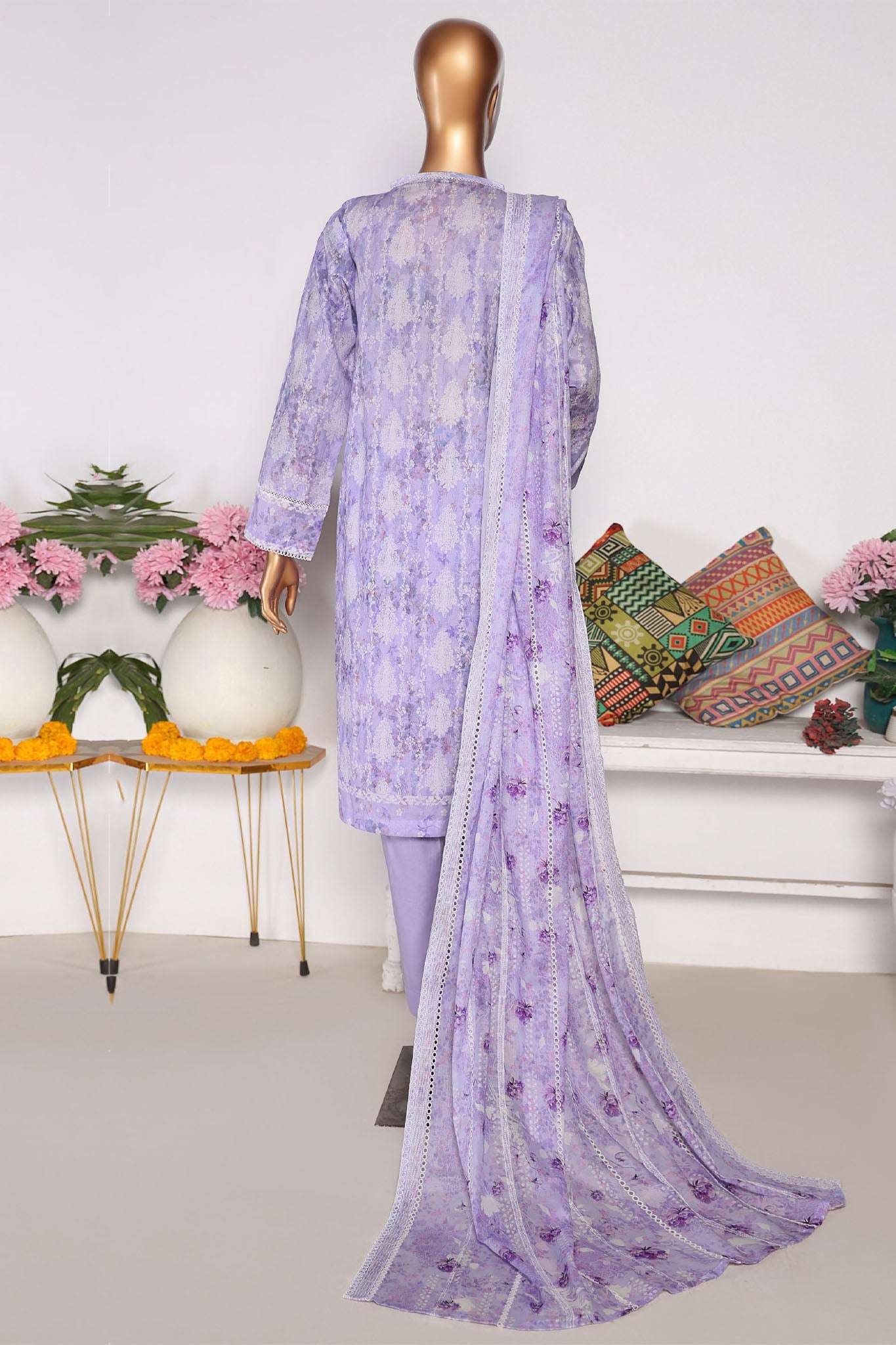 HZ Premium Unstitched 3 Piece Emb Lawnkari Collection'2025-PLK-815