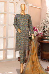 Meenakari by Hz Unstitched 3 Piece Premium Emb Suit-PMK-174