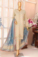 Meenakari by Hz Unstitched 3 Piece Premium Emb Suit-PMK-176