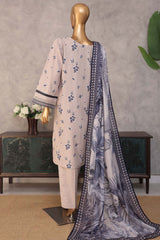 Enchant By HZ Stitched 3 Piece Linnokara Prints Suit-PNK-101