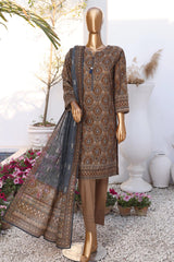 Hz Platinum Unstitched 3 Piece Digital Printed Lawn Suit-PPC-01