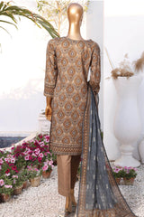 HZ Platinum Unstitched 3 Piece Digital Printed Lawn Suit-PPC-01