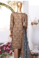 Hz Platinum Unstitched 3 Piece Digital Printed Lawn Suit-PPC-01