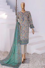 Hz Platinum Unstitched 3 Piece Digital Printed Lawn Suit-PPC-02