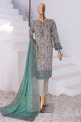 HZ Platinum Unstitched 3 Piece Digital Printed Lawn Suit-PPC-02