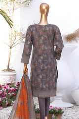 HZ Platinum Unstitched 3 Piece Digital Printed Lawn Suit-PPC-03