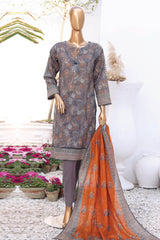 HZ Platinum Unstitched 3 Piece Digital Printed Lawn Suit-PPC-03