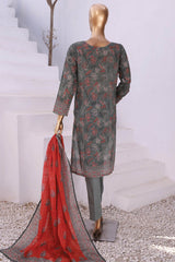 HZ Platinum Unstitched 3 Piece Digital Printed Lawn Suit-PPC-04