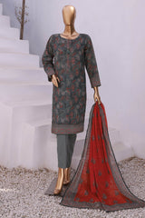 HZ Platinum Unstitched 3 Piece Digital Printed Lawn Suit-PPC-04