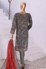 Hz Platinum Unstitched 3 Piece Digital Printed Lawn Suit-PPC-04