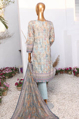 HZ Platinum Unstitched 3 Piece Digital Printed Lawn Suit-PPC-05