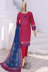 Hz Platinum Unstitched 3 Piece Digital Printed Lawn Suit-PPC-07