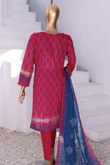 Hz Platinum Unstitched 3 Piece Digital Printed Lawn Suit-PPC-07