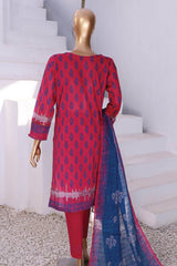 HZ Platinum Unstitched 3 Piece Digital Printed Lawn Suit-PPC-07