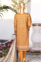 HZ Platinum Unstitched 3 Piece Digital Printed Lawn Suit-PPC-10