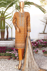 HZ Platinum Unstitched 3 Piece Digital Printed Lawn Suit-PPC-10