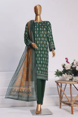 HZ Platinum Unstitched 3 Piece Printed Lawn Collection-PPC-173