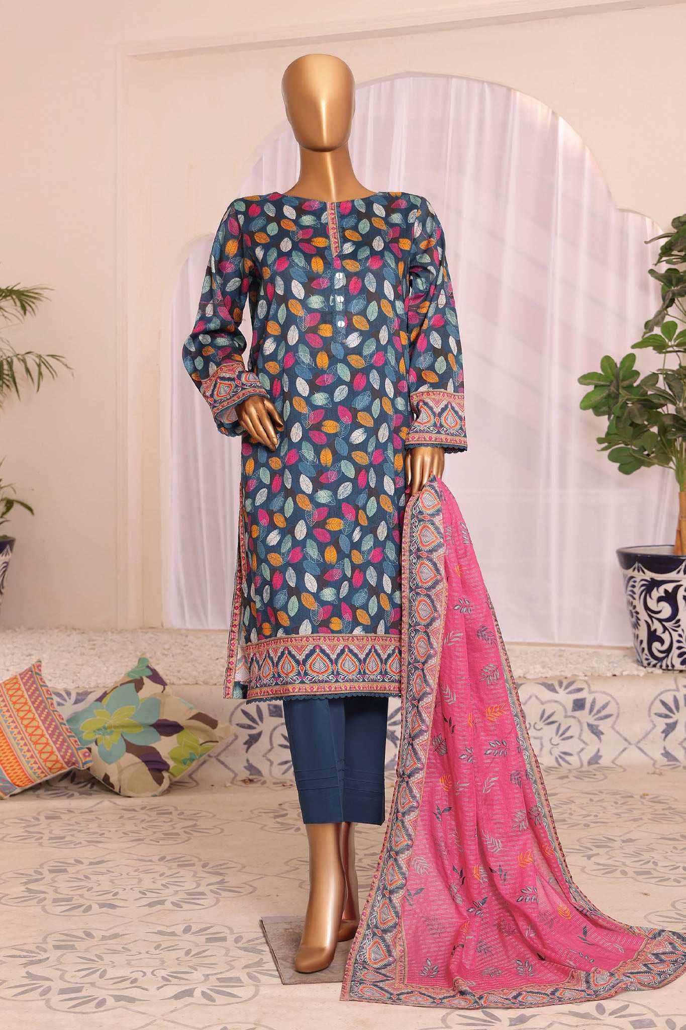 HZ Platinum Unstitched 3 Piece Digital Printed Lawn Vol-03 Collection'2025-PPC-188