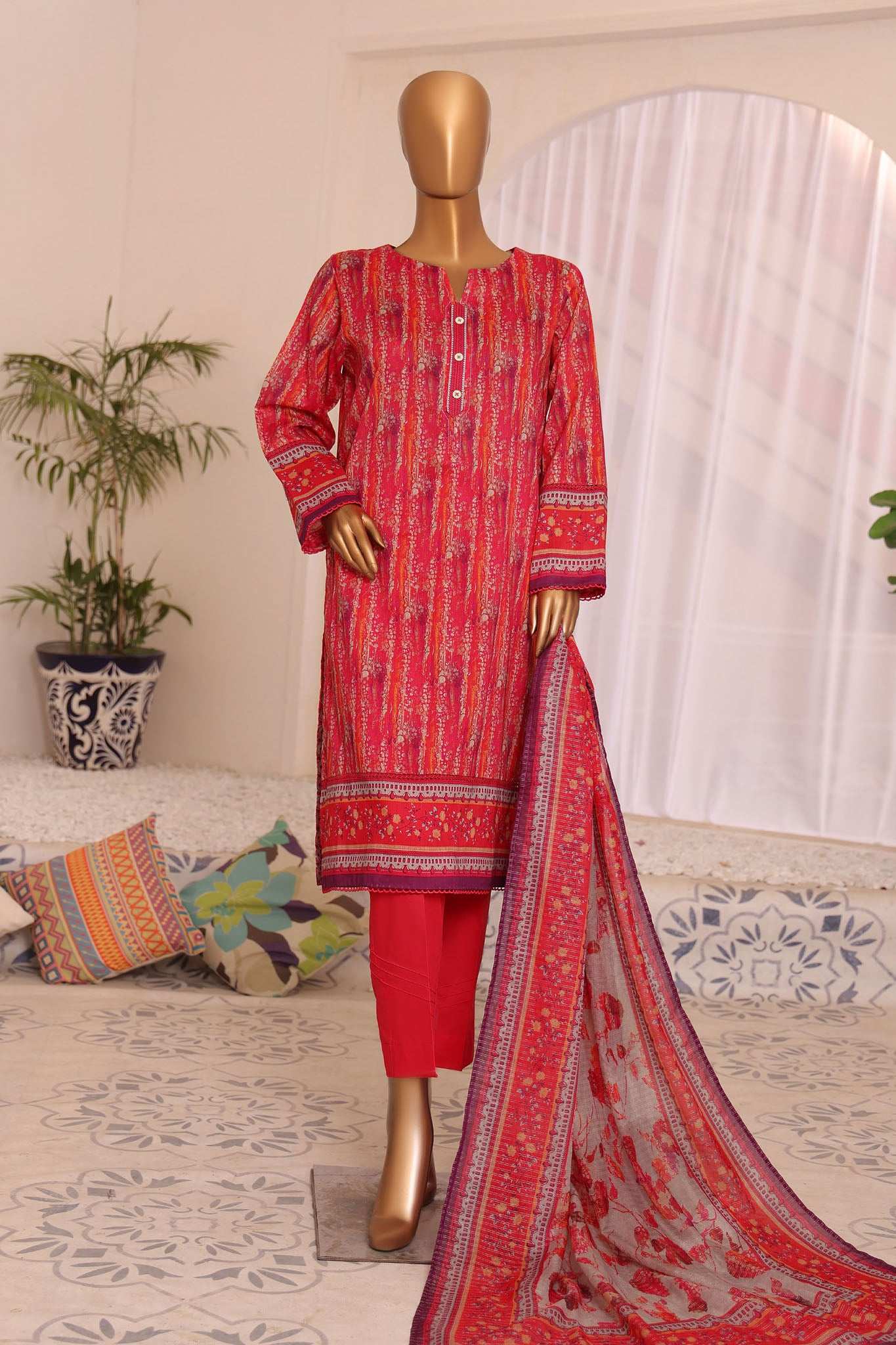 HZ Platinum Unstitched 3 Piece Digital Printed Lawn Vol-03 Collection'2025-PPC-189