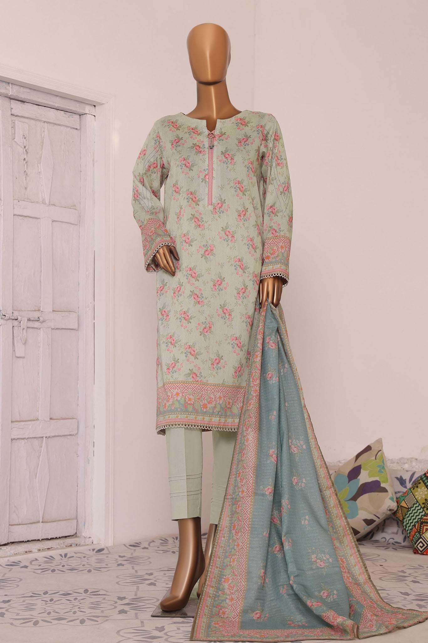 HZ Platinum Unstitched 3 Piece Digital Printed Lawn Vol-03 Collection'2025-PPC-193