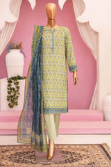 HZ Platinum Unstitched 3 Piece Digital Printed Lawn Suit-PPC-77