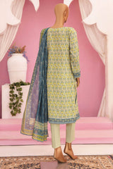 HZ Platinum Unstitched 3 Piece Digital Printed Lawn Suit-PPC-77