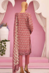 HZ Platinum Unstitched 3 Piece Digital Printed Lawn Suit-PPC-78