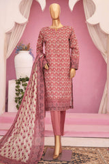 HZ Platinum Unstitched 3 Piece Digital Printed Lawn Suit-PPC-78