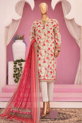 HZ Platinum Unstitched 3 Piece Digital Printed Lawn Suit-PPC-79