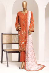 Sada Bahar Stitched 3 Piece Printed Lawn Vol-11 Suit-PR-1141-Rust