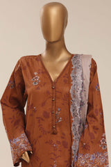 Sada Bahar Stitched 3 Piece Printed Lawn Vol-12 Suit-PR-1163-BROWN