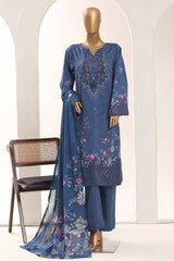 Sada Bahar Stitched 3 Piece Printed Lawn Vol-12 Suit-PR-1168-BLUE