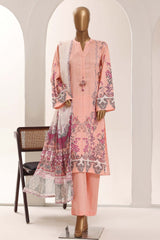 Sada Bahar Stitched 3 Piece Printed Lawn Vol-12 Suit-PR-1178-PEACH