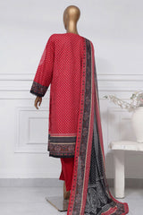 Sada Bahar Stitched 3 Piece Printed Lawn Vol-01 Suit-PR-1276-Red