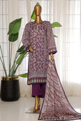 Sada Bahar Stitched 3 Piece Printed Lawn Vol-03 Suit-PR-1282-Purple