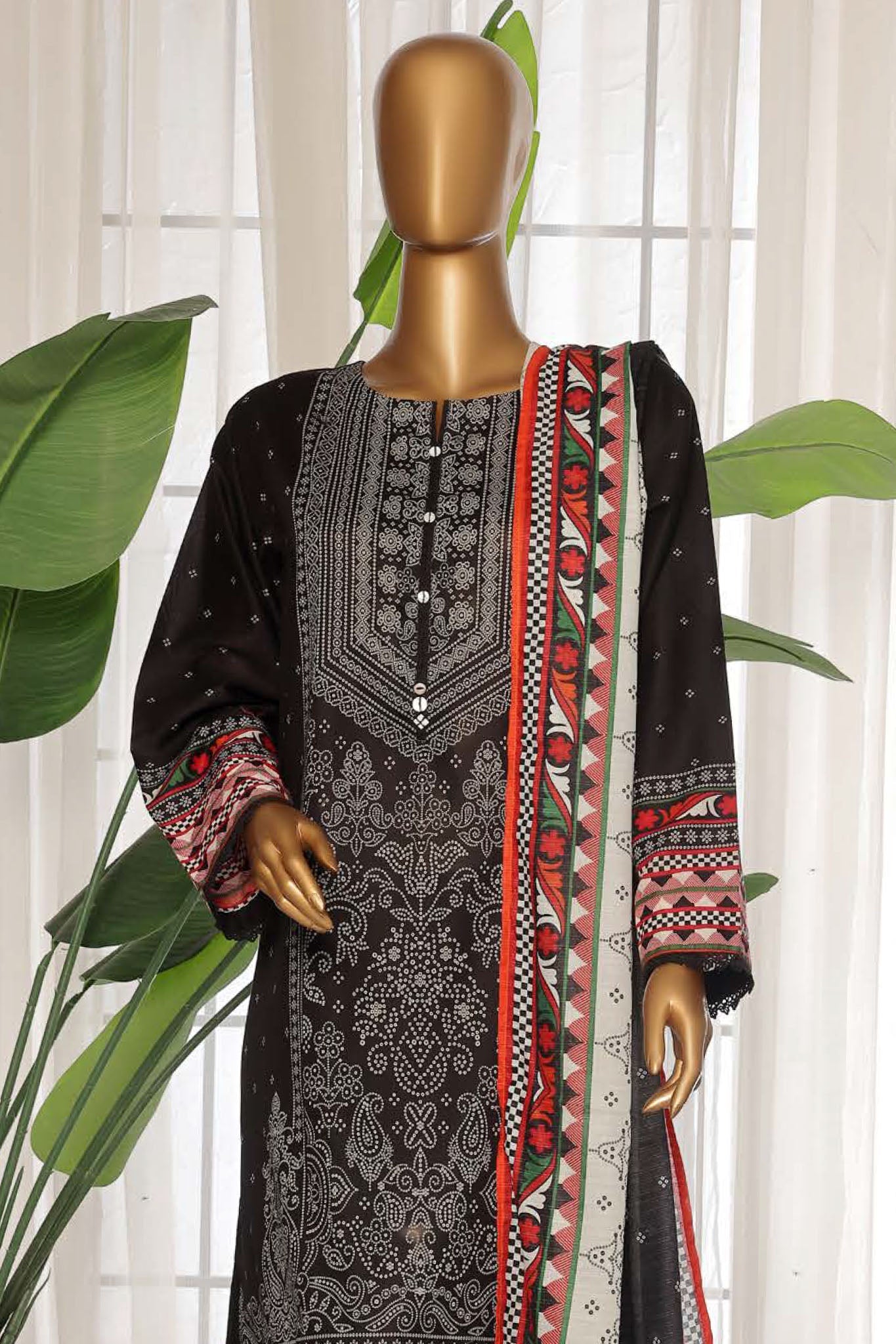 Sada Bahar Stitched 3 Piece Printed Lawn Vol-03 Collection'2025-PR-1299-Black