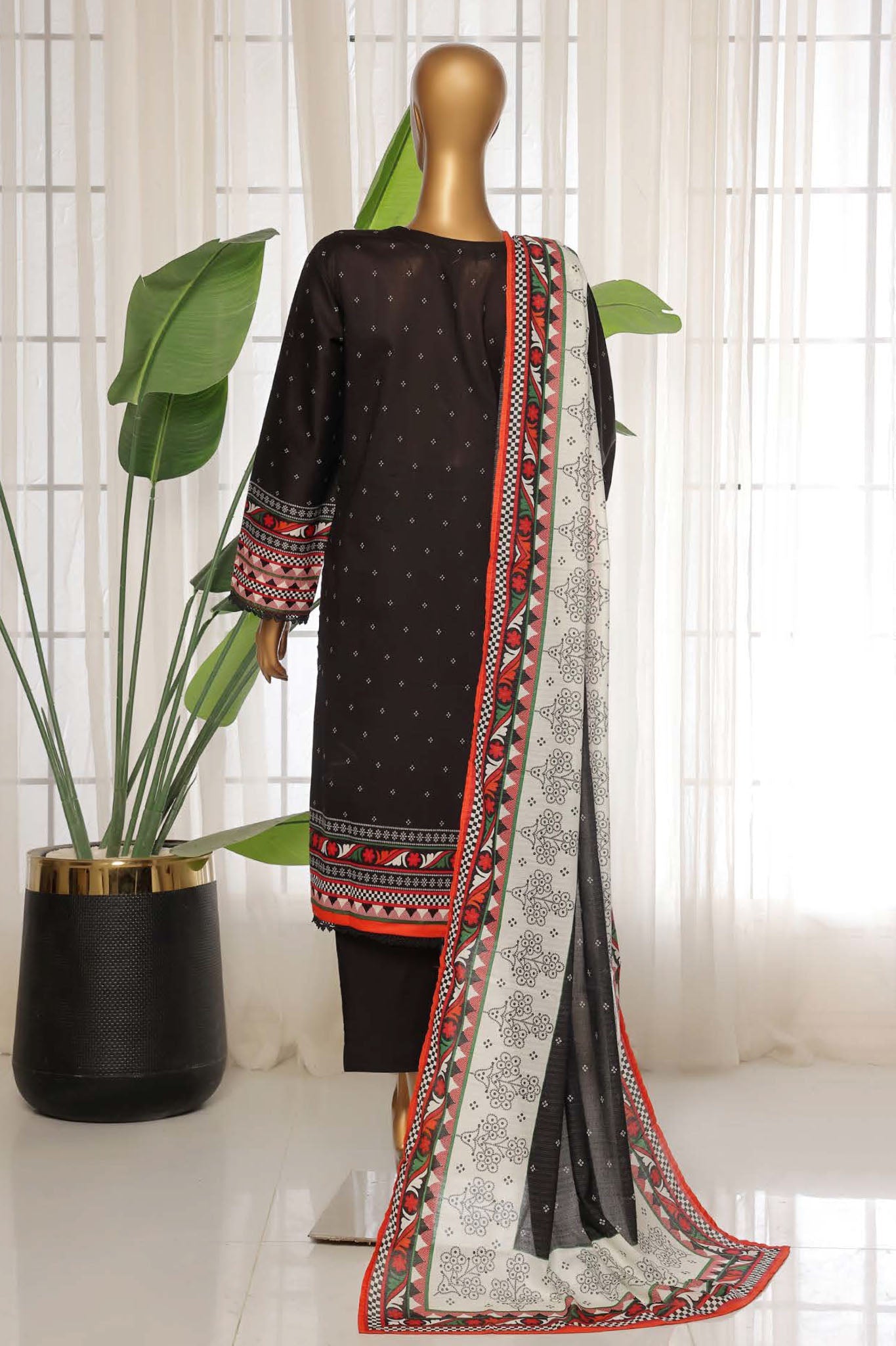 Sada Bahar Stitched 3 Piece Printed Lawn Vol-03 Collection'2025-PR-1299-Black