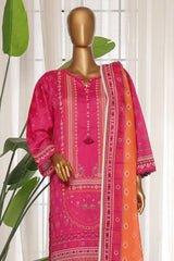 Sada Bahar Stitched 3 Piece Printed Lawn Vol-03 Suit-PR-2724-Dark Pink