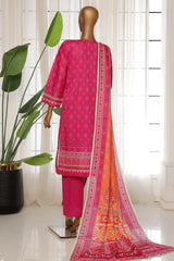Sada Bahar Stitched 3 Piece Printed Lawn Vol-03 Suit-PR-2724-Dark Pink