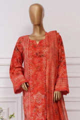 Sada Bahar Stitched 3 Piece Printed Lawn Vol-04 Suit-PR-2734-Orange