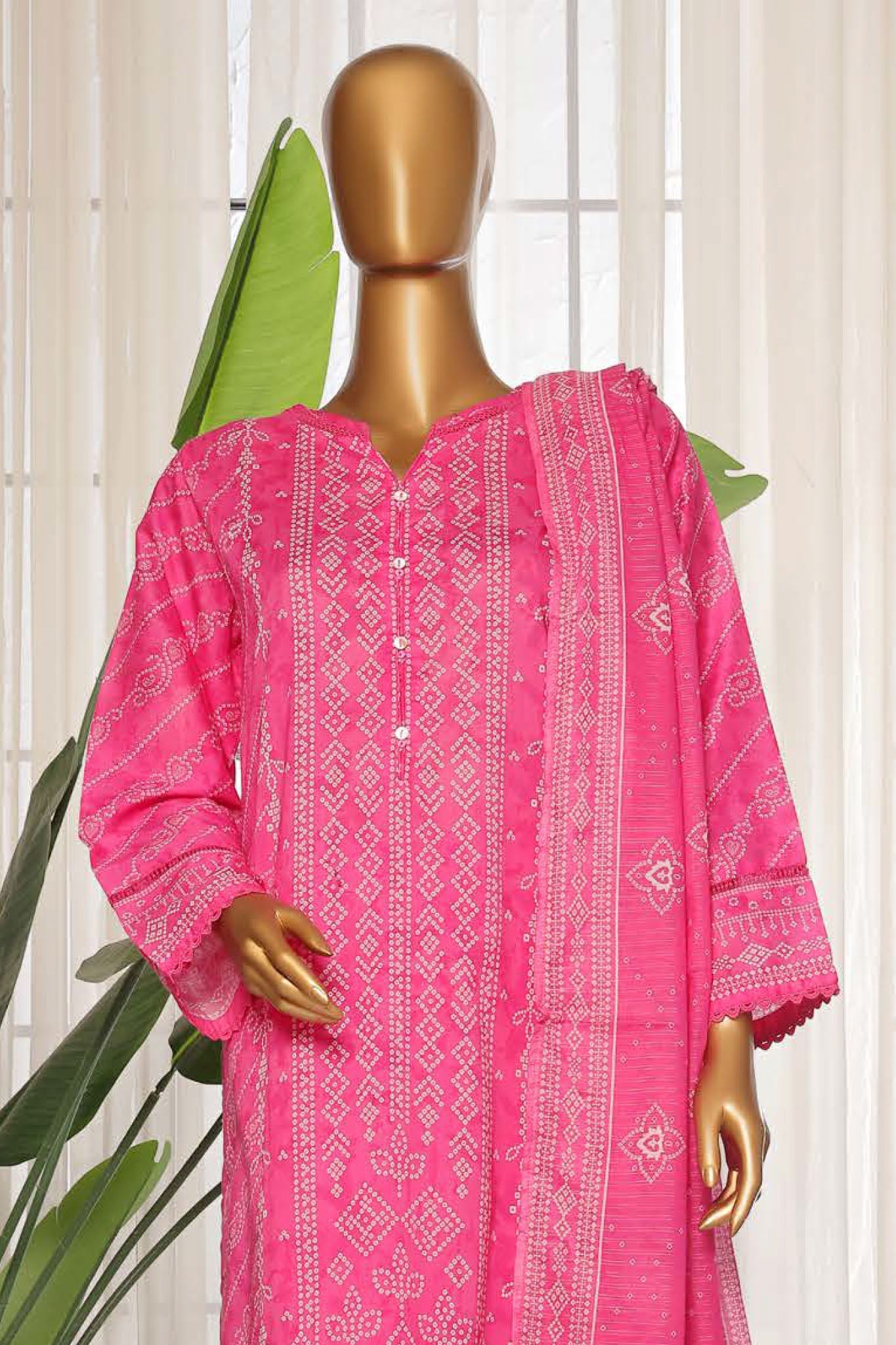 Sada Bahar Stitched 3 Piece Printed Lawn Vol-03 Collection'2025-PR-2777-Dark Pink