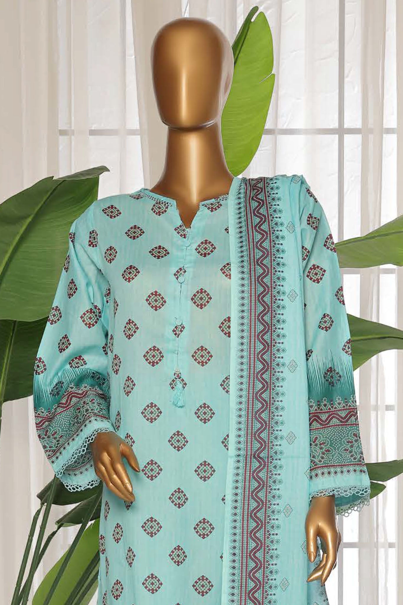 Sada Bahar Stitched 3 Piece Printed Lawn Vol-03 Collection'2025-PR-342-Ferozi