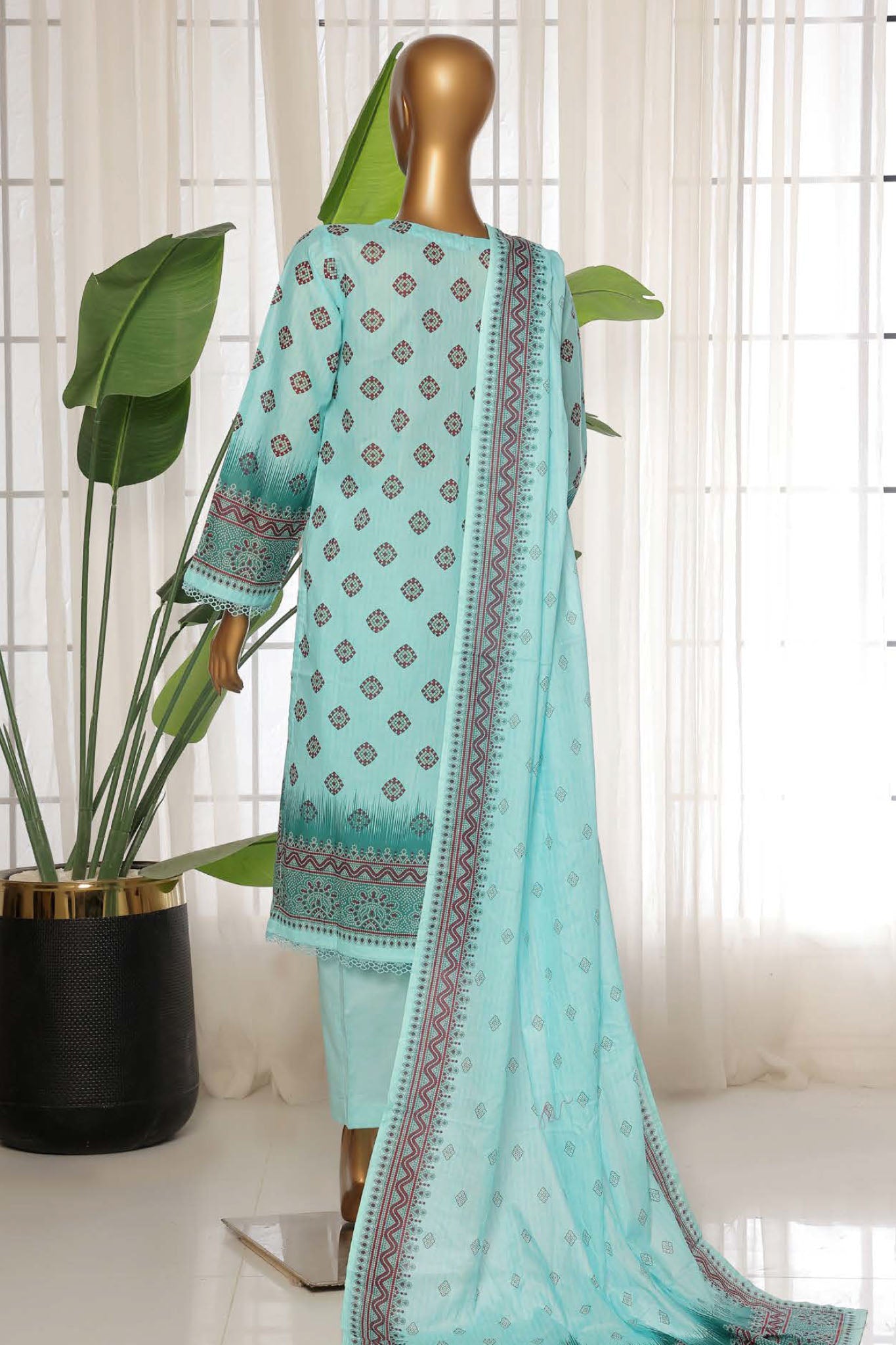 Sada Bahar Stitched 3 Piece Printed Lawn Vol-03 Collection'2025-PR-342-Ferozi