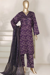 Sada Bahar Stitched 3 Piece Printed Lawn Vol-03 Suit-PR-83 B-PURPLE