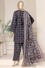 Sada Bahar Stitched 3 Piece Printed With Shalwar-Pr-85B-Blue