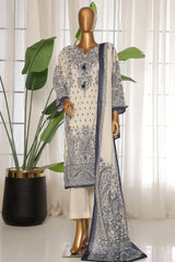 Sada Bahar Stitched 3 Piece Printed Lawn Vol-03 Suit-PR-9473-White