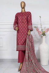Sada Bahar Stitched 3 Piece Printed Lawn Vol-01 Suit-PR-9481-Brown